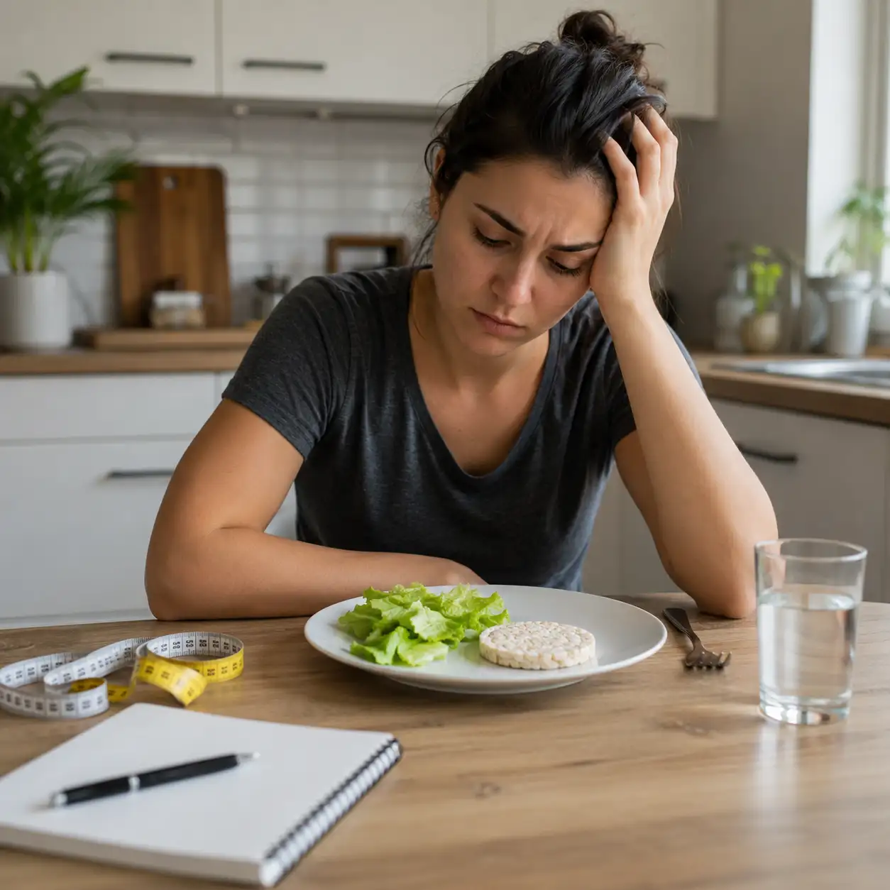 Person tired of restrictive dieting