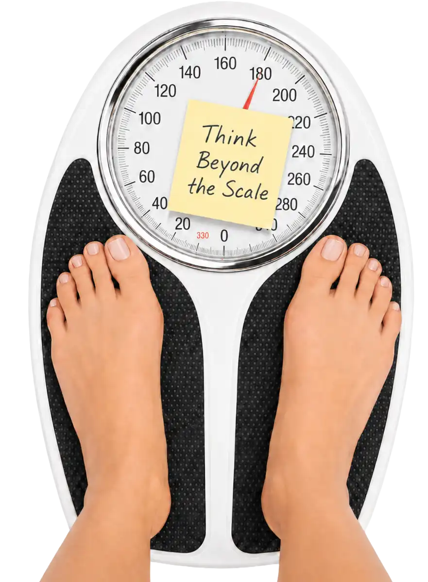 Woman thinking beyond the scale as part of physician-guided weight loss care